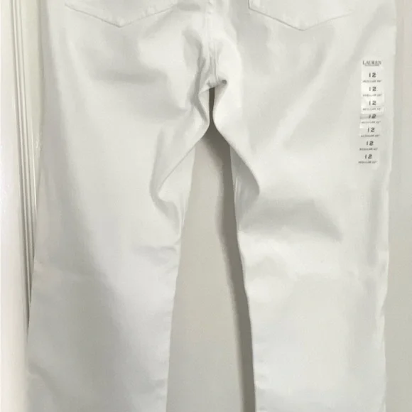Ralph Lauren Women's Jeans White Stretch Premier Straight Pants 12 NWT - Picture 5 of 12
